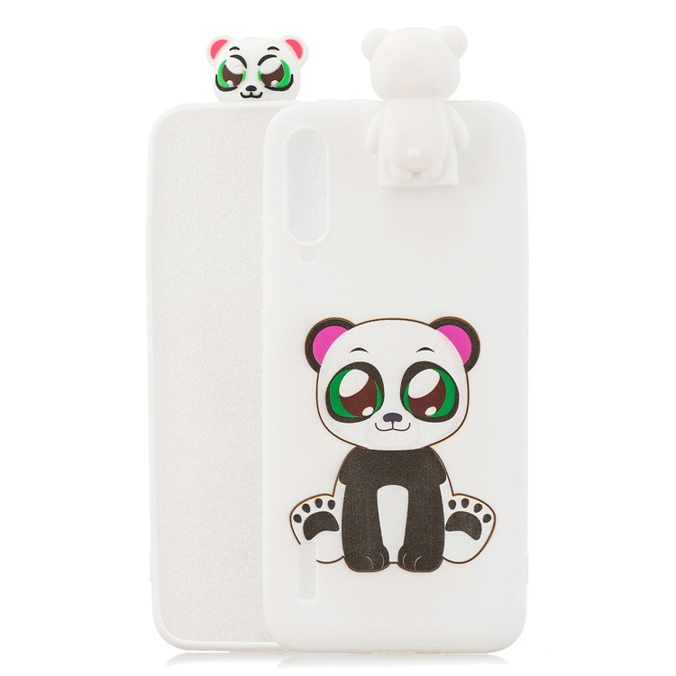Kickstand 3D Animal Doll Pattern Printing TPU Back Phone Covering for Xiaomi Mi CC9e / Mi A3 - Cute Panda-1