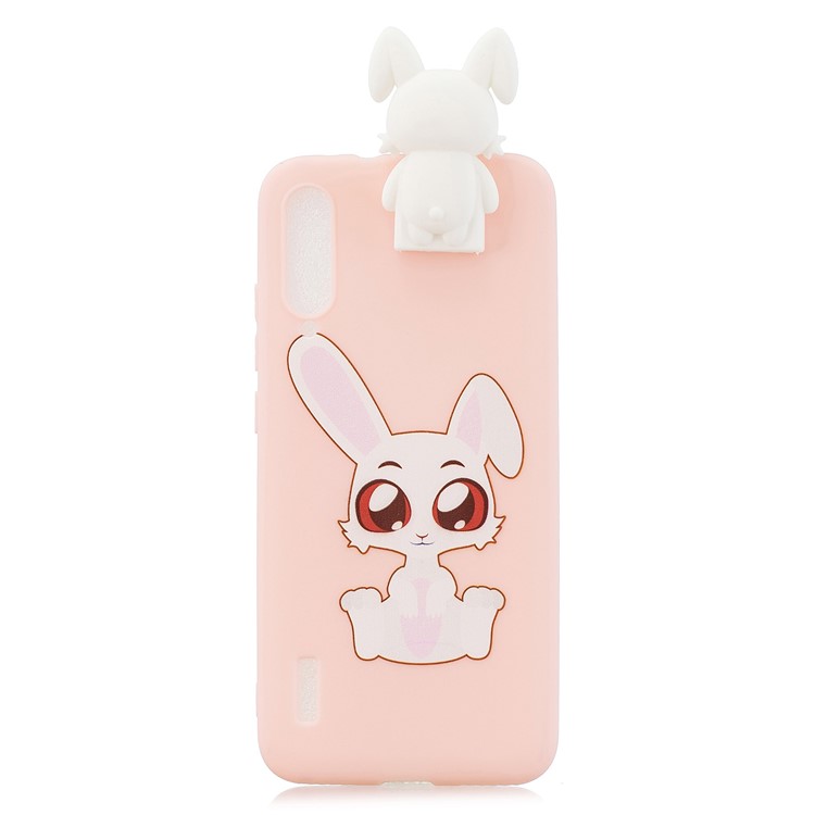 Kickstand 3D Animal Doll Pattern Printing TPU Back Phone Covering for Xiaomi Mi CC9e / Mi A3 - Rabbit-2
