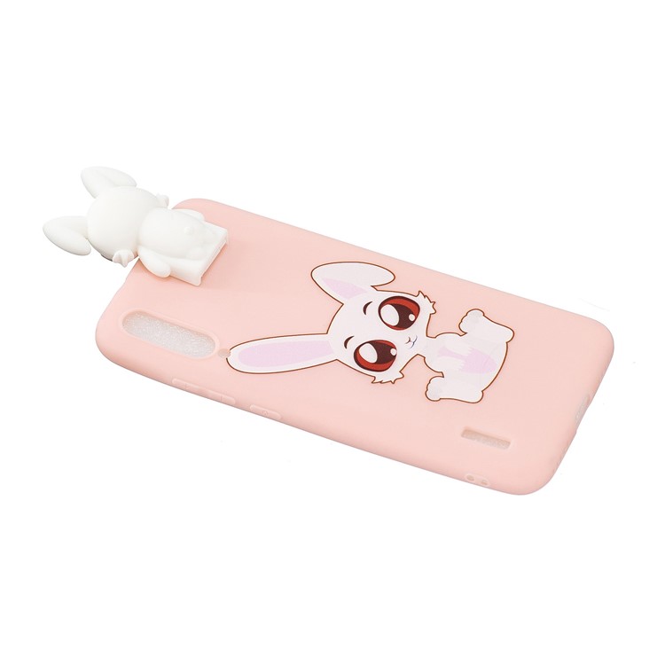 Kickstand 3D Animal Doll Pattern Printing TPU Back Phone Covering for Xiaomi Mi CC9e / Mi A3 - Rabbit-4