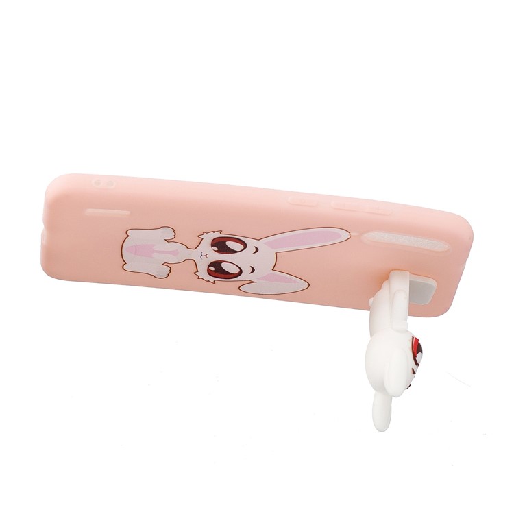 Kickstand 3D Animal Doll Pattern Printing TPU Back Phone Covering for Xiaomi Mi CC9e / Mi A3 - Rabbit-5