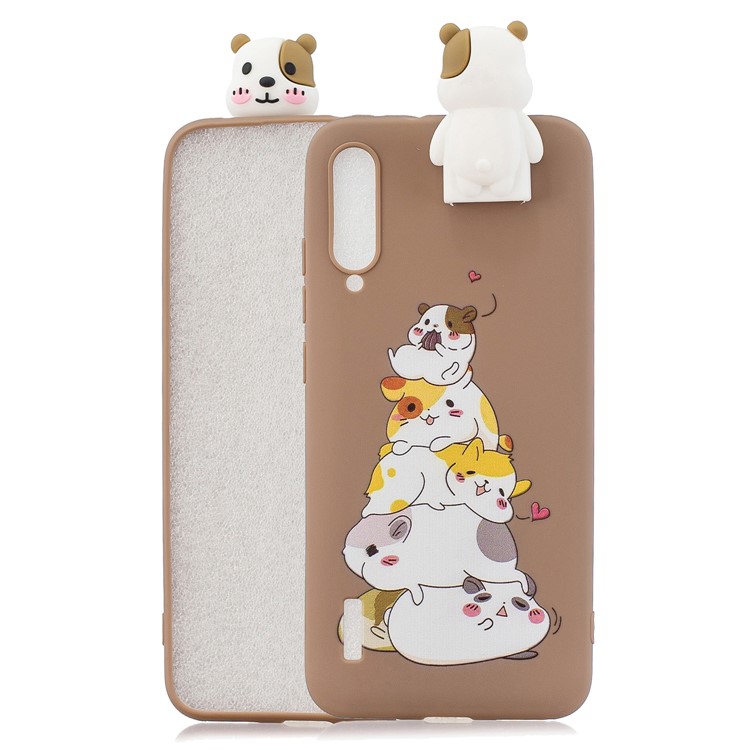Kickstand 3D Animal Doll Pattern Printing TPU Back Phone Covering for Xiaomi Mi CC9e / Mi A3 - Squirrels-1