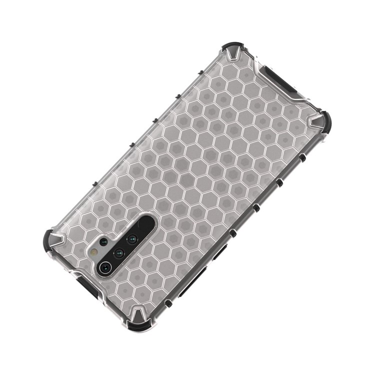 Case Hybride TPU + PC à L'épreuve Des Chocs en Nid D'abeille Pour Xiaomi Redmi Note 8 Pro - Blanche