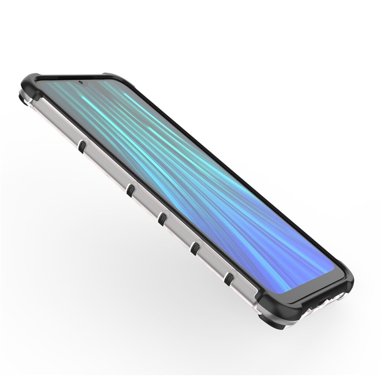 Patrón De Panal Caso Híbrido De TPU + PC A Prueba De Golpes Para Xiaomi Redmi Nota 8 Pro - Blanco-9