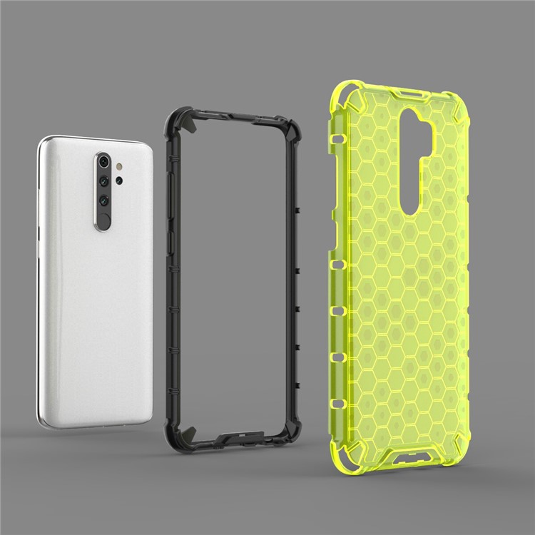 Honeycomb Pattern Shock-proof TPU + PC Hybrid Case for Xiaomi Redmi Note 8 Pro - Green-4