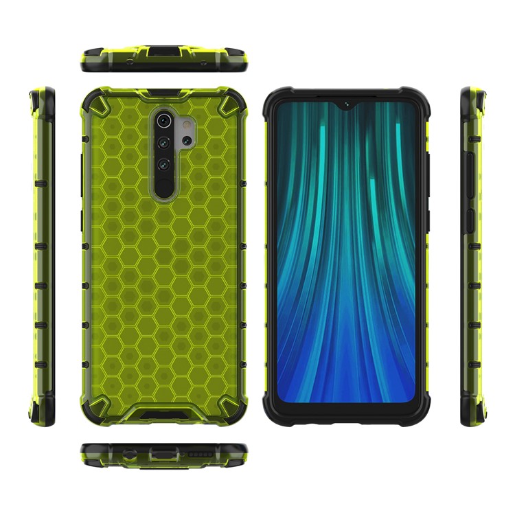 Honeycomb Pattern Shock-prooble TPU + PC Гибридный Корпус Для Xiaomi Redmi Note 8 Pro - Зеленый-5