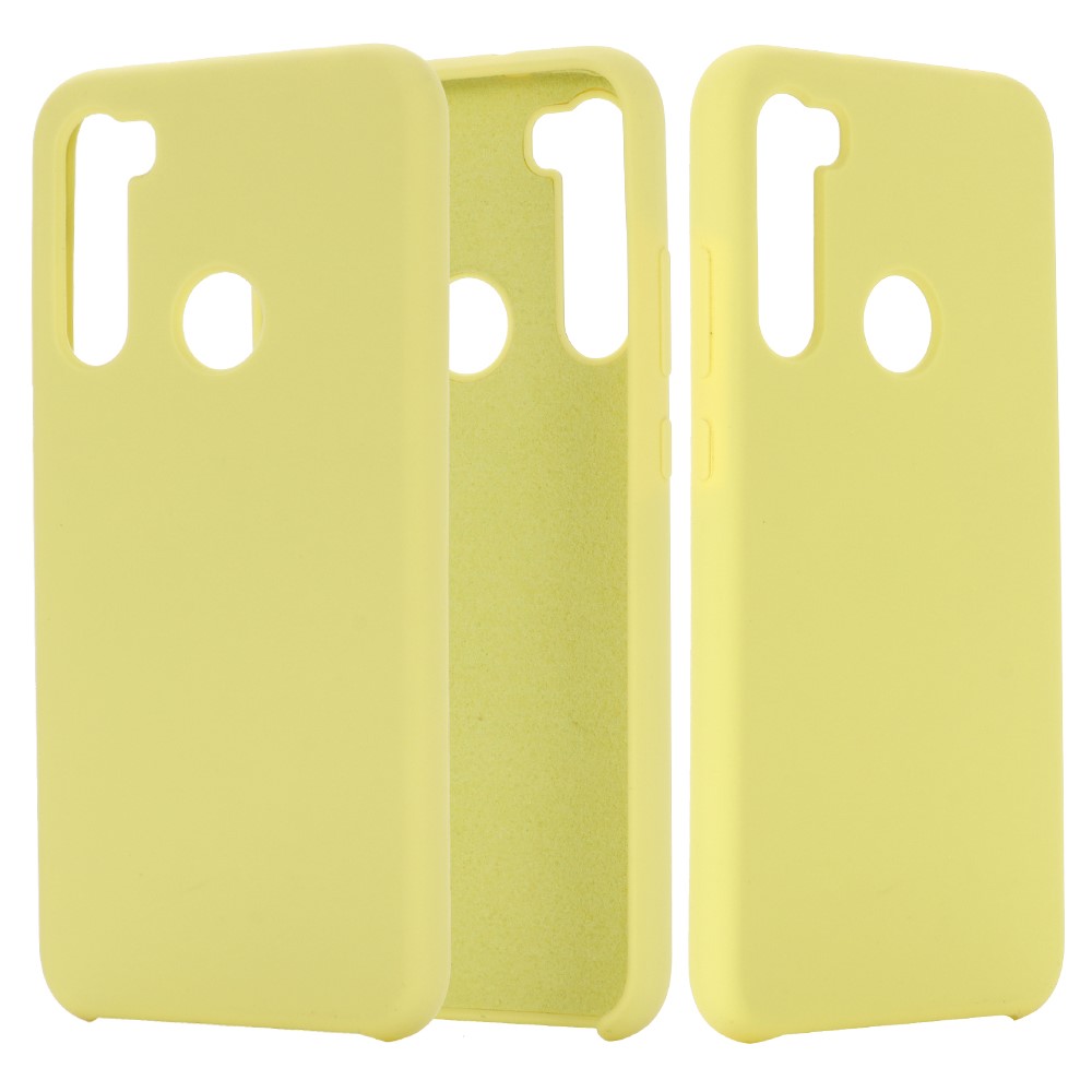 Liquid Silicone Covering for Xiaomi Redmi Note 8 - Yellow-1