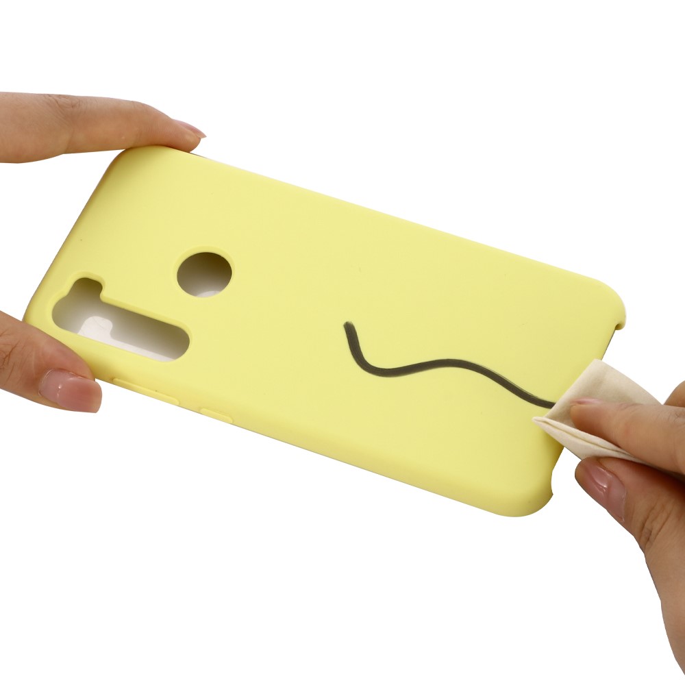 Liquid Silicone Covering for Xiaomi Redmi Note 8 - Yellow-5