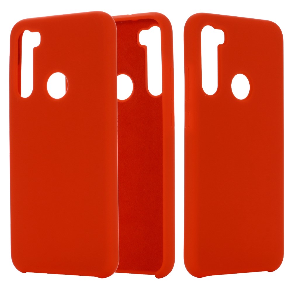 Liquid Silicone Covering for Xiaomi Redmi Note 8 - Red-1