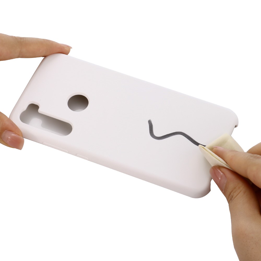 Couvre De Silicone Liquide Pour Xiaomi Redmi Note 8 - Blanc-5