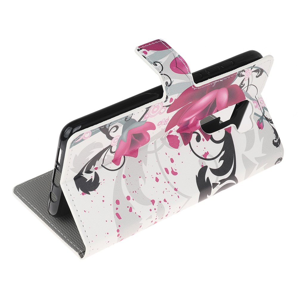 Wallet Leather Stand Case for Xiaomi Redmi Note 8 Pro - Purple Flowers-4