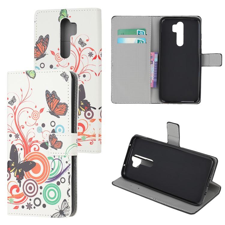 Wallet Leather Stand Case for Xiaomi Redmi Note 8 Pro - Butterfly Circles-1