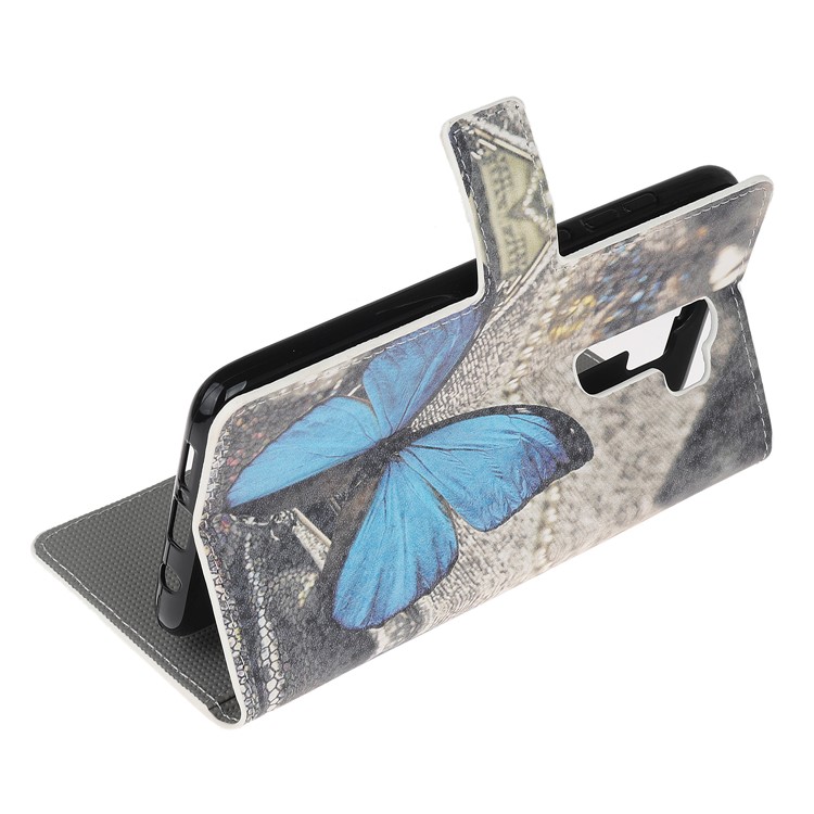 Wallet Leather Stand Case for Xiaomi Redmi Note 8 Pro - Blue Butterfly-4