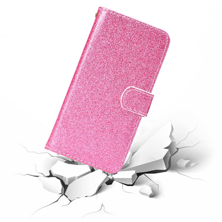 Flash Powder Leather Wallet Case for Xiaomi Mi CC9e / Mi A3 - Pink-12