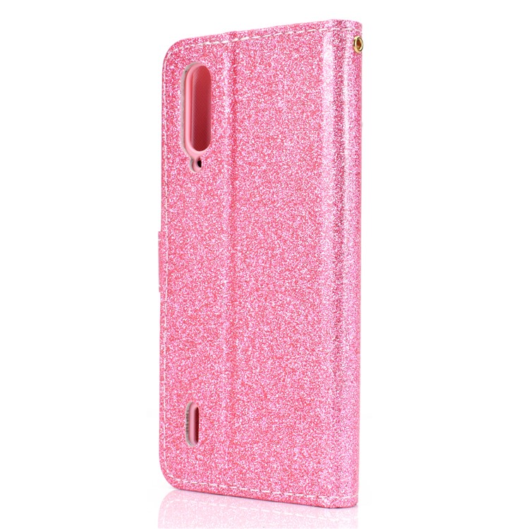 Flash Powder Leather Wallet Case for Xiaomi Mi CC9e / Mi A3 - Pink-4