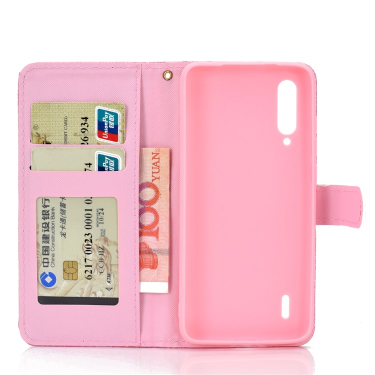 Flash Powder Leather Wallet Case for Xiaomi Mi CC9e / Mi A3 - Pink-5