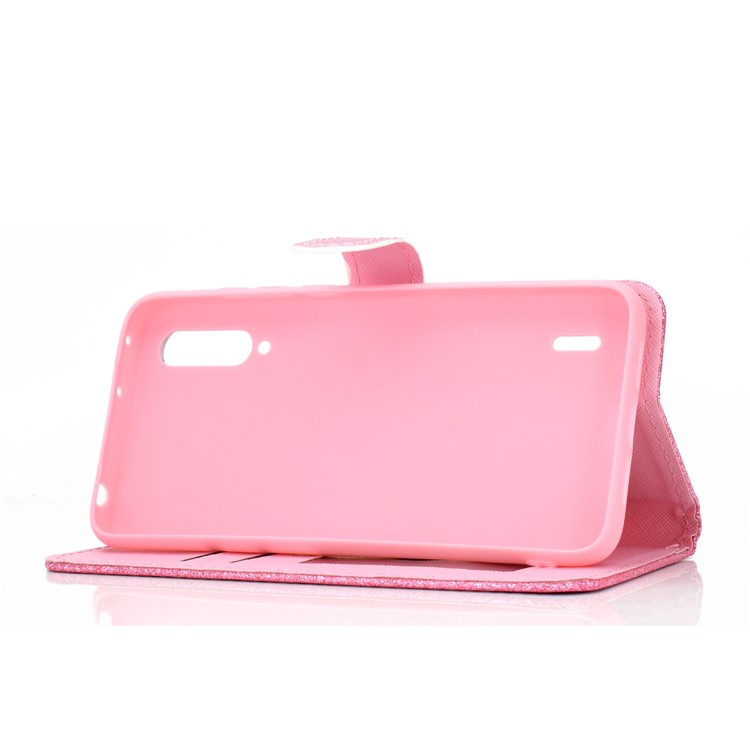 Flash Powder Leather Wallet Case for Xiaomi Mi CC9e / Mi A3 - Pink-6