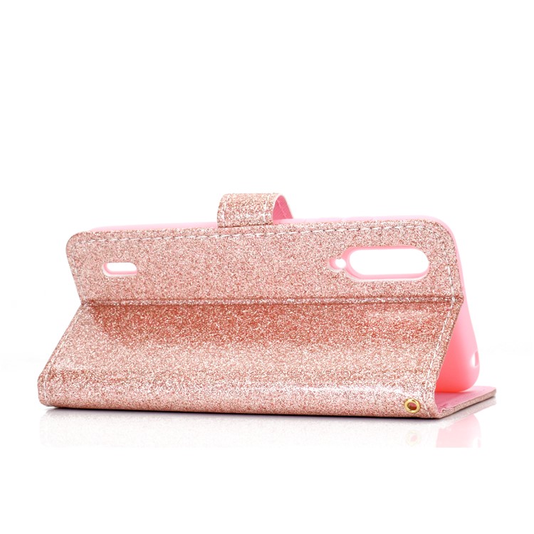 Flash Powder Leather Wallet Case for Xiaomi Mi CC9e / Mi A3 - Rose Gold-5