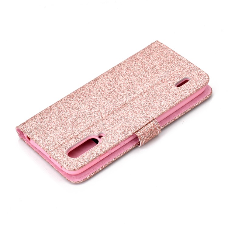 Flash Powder Leather Wallet Case for Xiaomi Mi CC9e / Mi A3 - Rose Gold-7