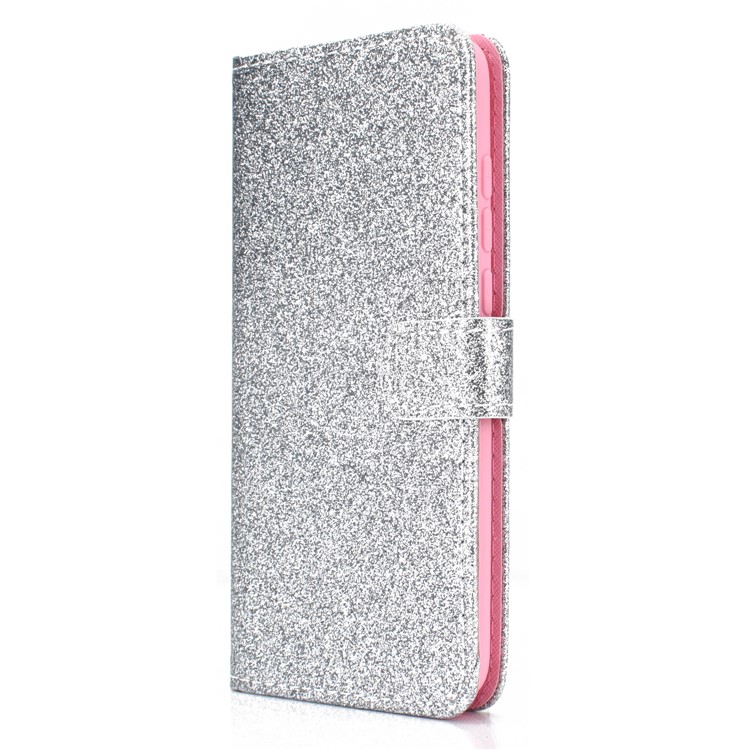 Flash Powder Leather Wallet Case for Xiaomi Mi CC9e / Mi A3 - Silver-3
