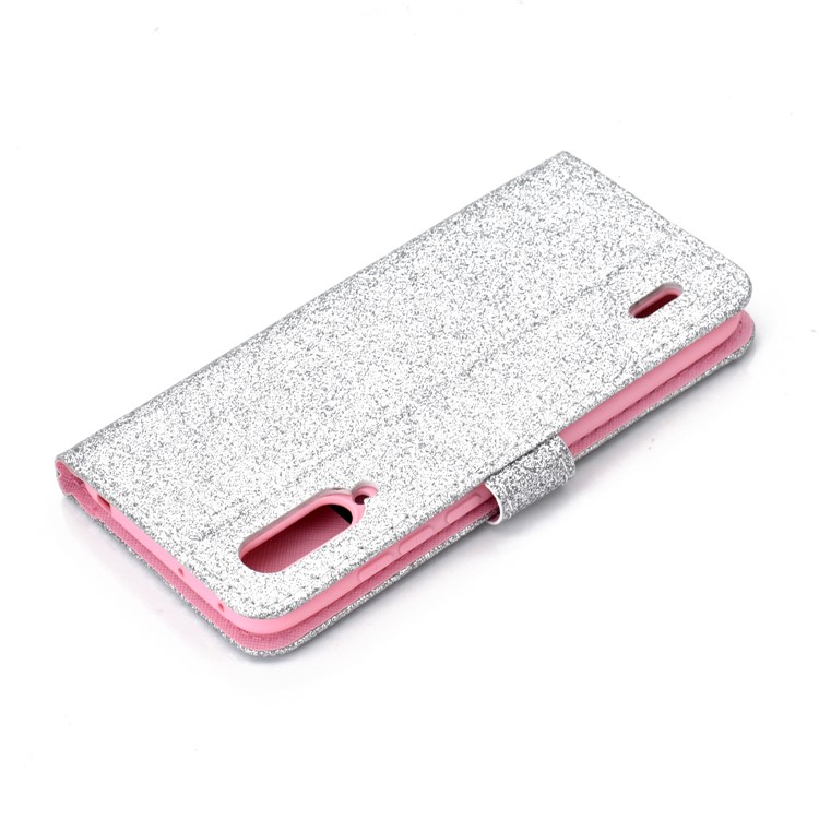 Flash Powder Leather Wallet Case for Xiaomi Mi CC9e / Mi A3 - Silver-7