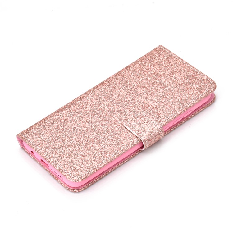 Flash Powder Leather Wallet Case Cover for Xiaomi Redmi Note 8 Pro - Rose Gold-6