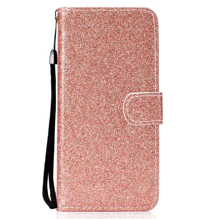 Flash Powder Wallet Leather Phone Case for Xiaomi Redmi Note 8 - Rose Gold-2