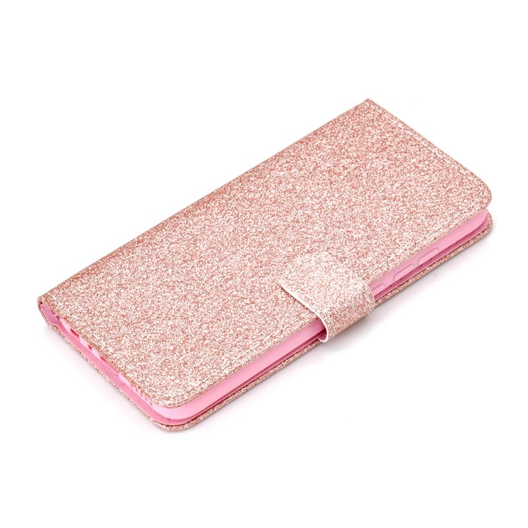 Flash Powder Wallet Leather Phone Case for Xiaomi Redmi Note 8 - Rose Gold-6