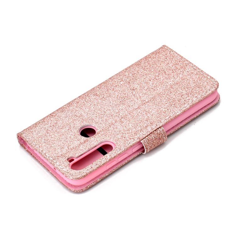 Flash Powder Wallet Leather Phone Case for Xiaomi Redmi Note 8 - Rose Gold-7