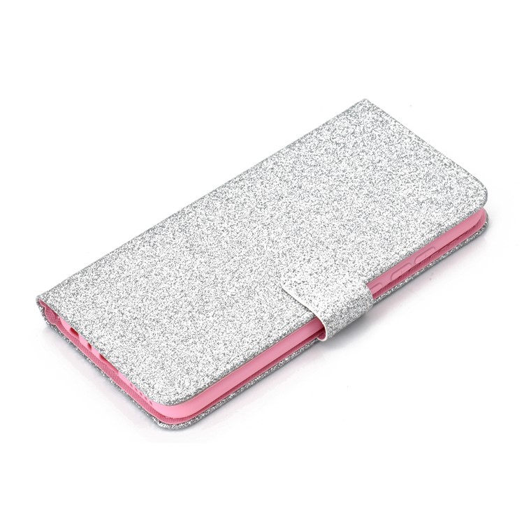 Flash Powder Wallet Leather Phone Case for Xiaomi Redmi Note 8 - Silver-6