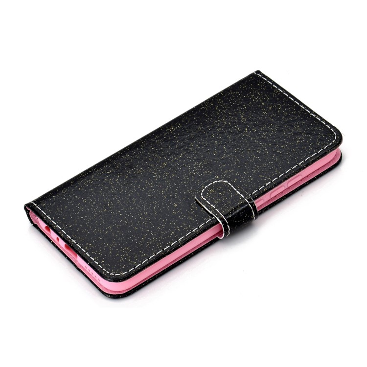Flash Powder Wallet Leather Phone Case for Xiaomi Redmi Note 8 - Black-6