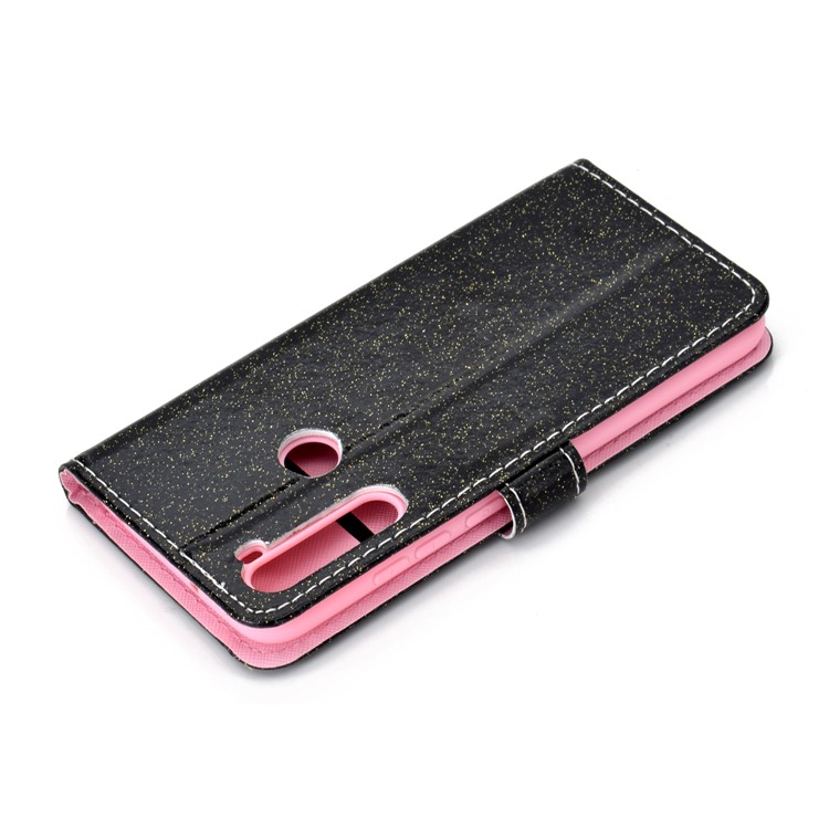 Flash Powder Wallet Leather Phone Case for Xiaomi Redmi Note 8 - Black-7