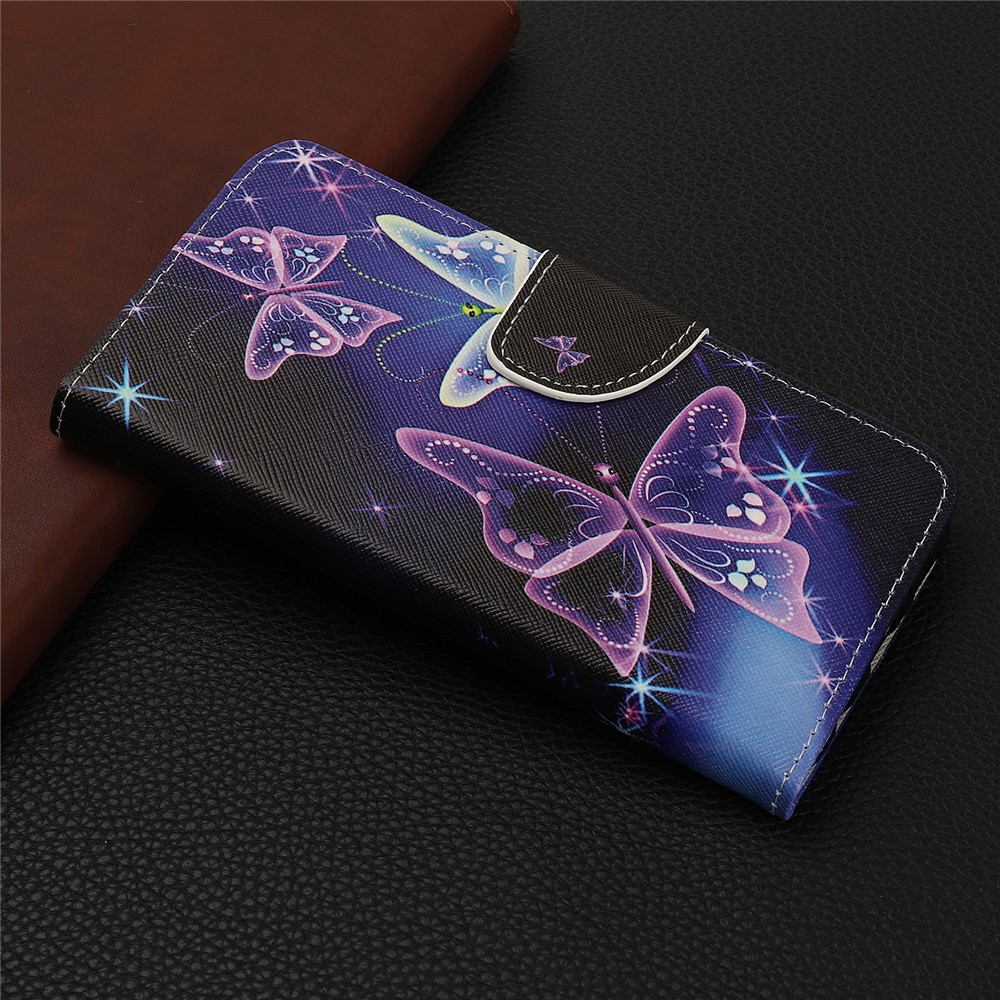 Patrón De Impresión De La Cartera De Cuero De La Textura De La Impresión Para Xiaomi Redmi Note 8 Pro - Mariposas Vívidas-8