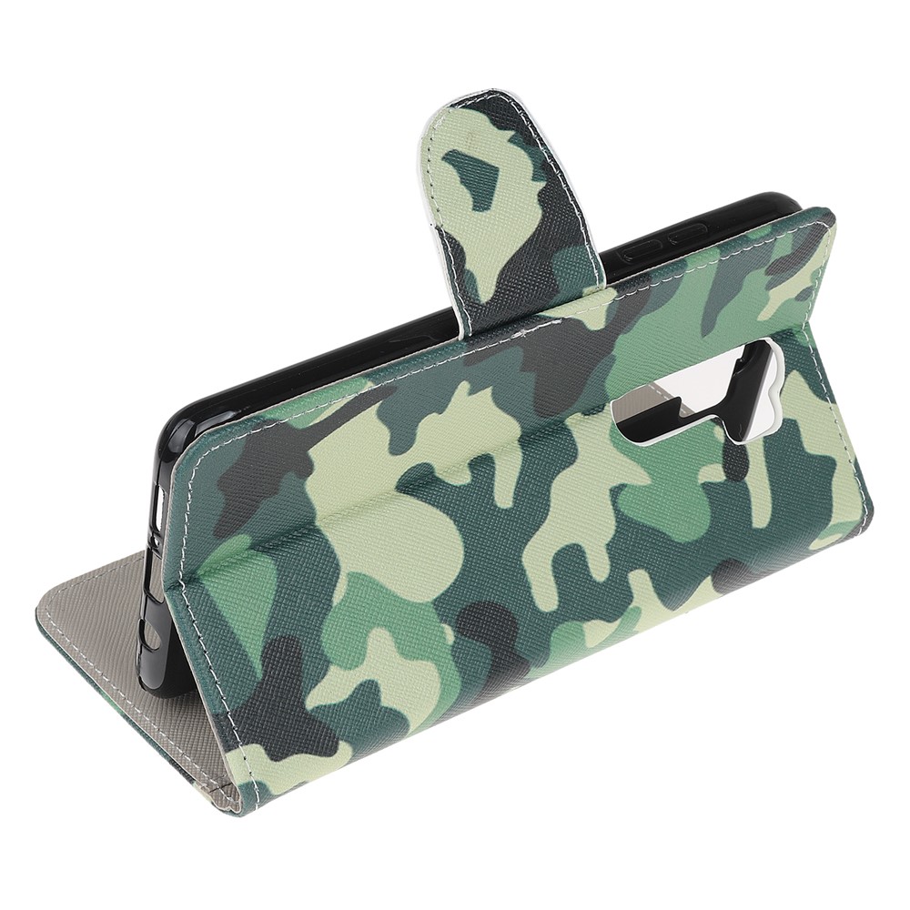 Pattern Printing Cross Texture Leather Wallet Case for Xiaomi Redmi Note 8 Pro - Camouflage Pattern-4