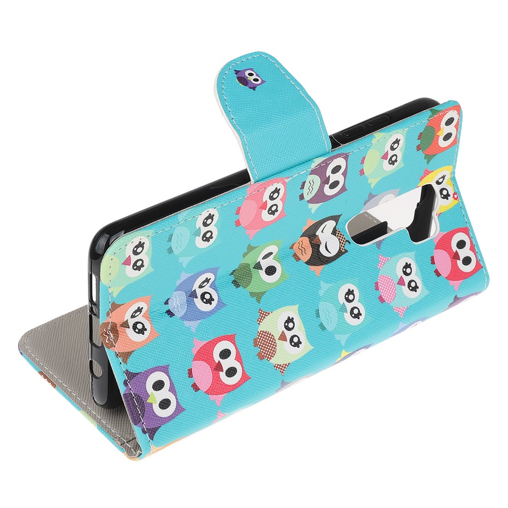 Pattern Printing Cross Texture Leather Wallet Case for Xiaomi Redmi Note 8 Pro - Multiple Owls-4