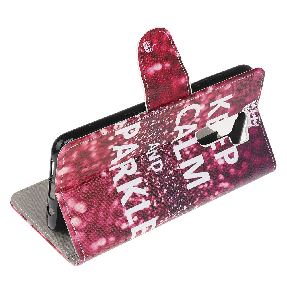 Pattern Printing Cross Texture Leather Wallet Case for Xiaomi Redmi Note 8 Pro - Quote Keep Calm and Sparkle-4