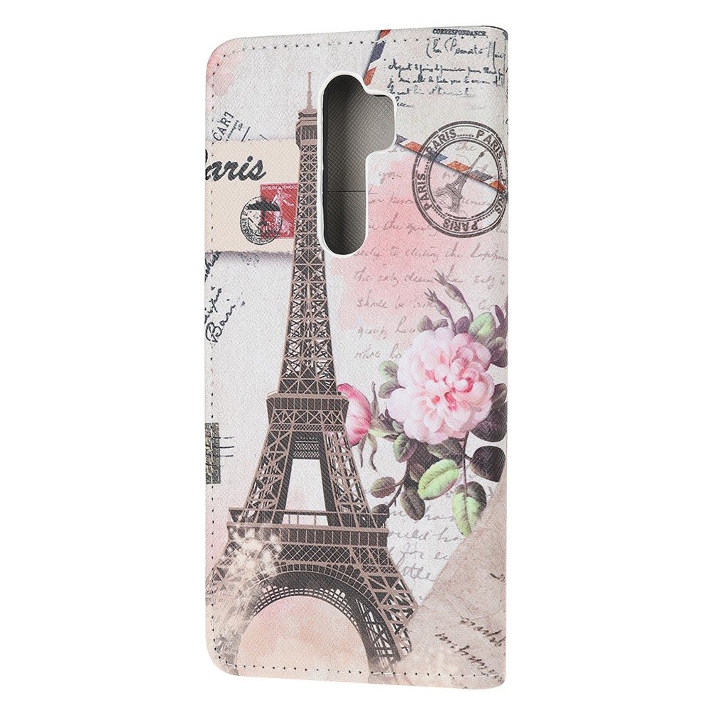Pattern Printing Cross Texture Leather Wallet Case for Xiaomi Redmi Note 8 Pro - Eiffel Tower-3