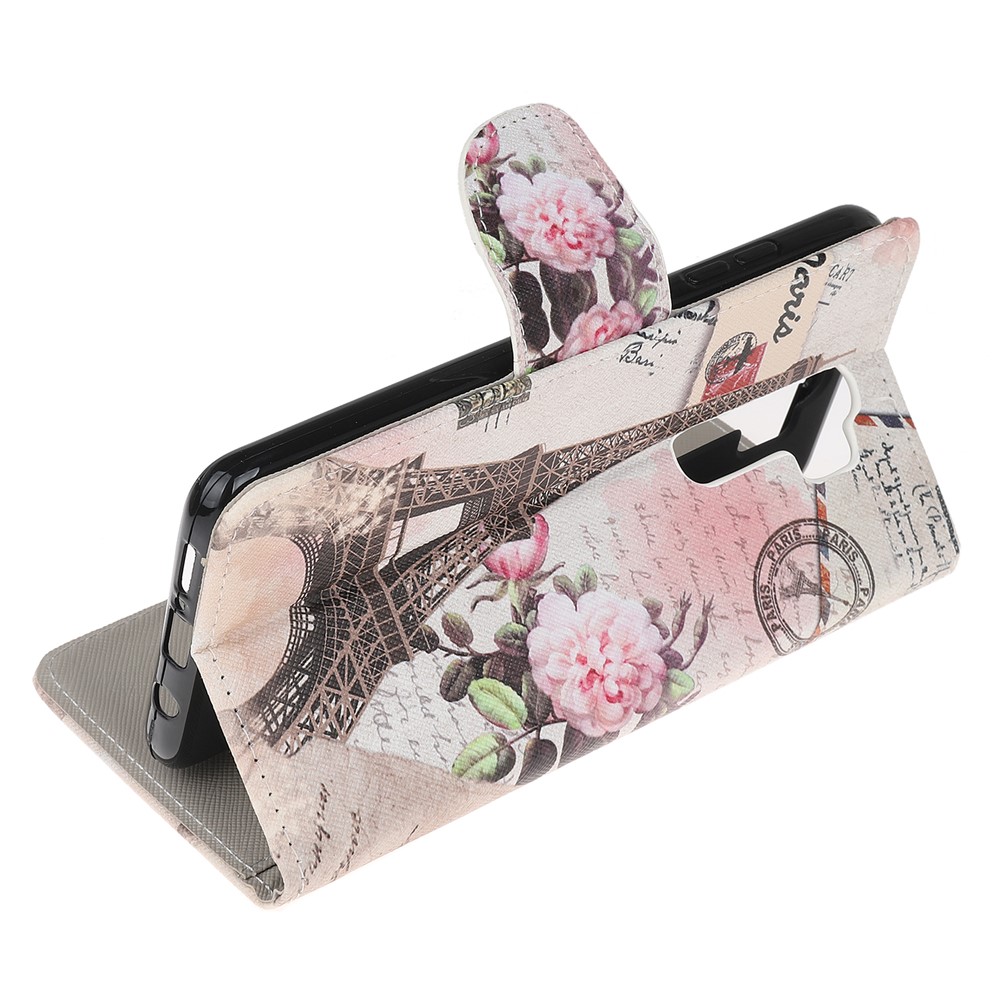 Pattern Printing Cross Texture Leather Wallet Case for Xiaomi Redmi Note 8 Pro - Eiffel Tower-4