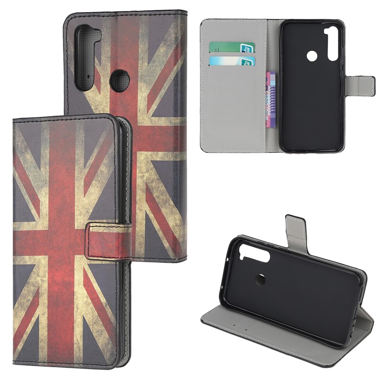 For Xiaomi Redmi Note 8 Phone Case Pattern Printing Wallet Leather Cover with Stand - UK Flag-1
