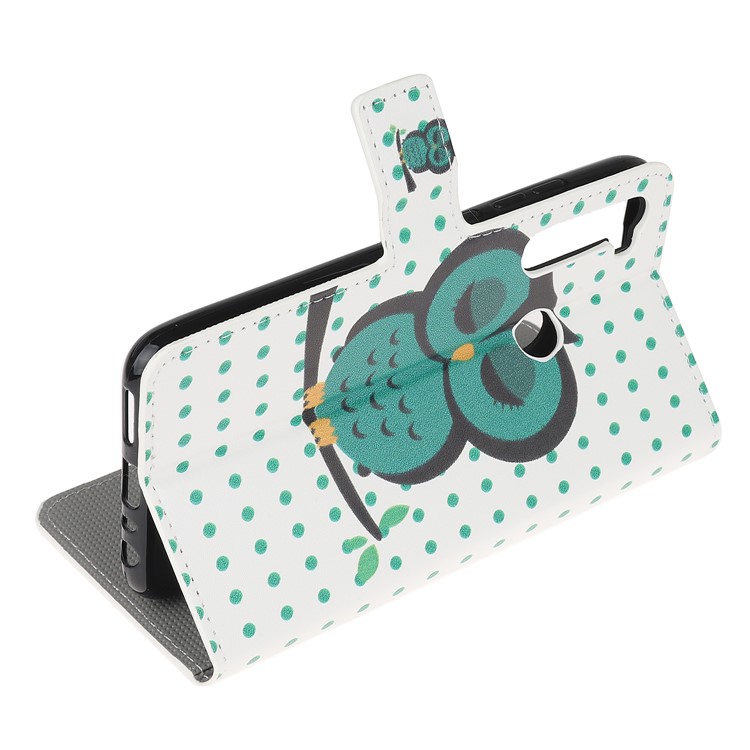 For Xiaomi Redmi Note 8 Phone Case Pattern Printing Wallet Leather Cover with Stand - Green Owl-4
