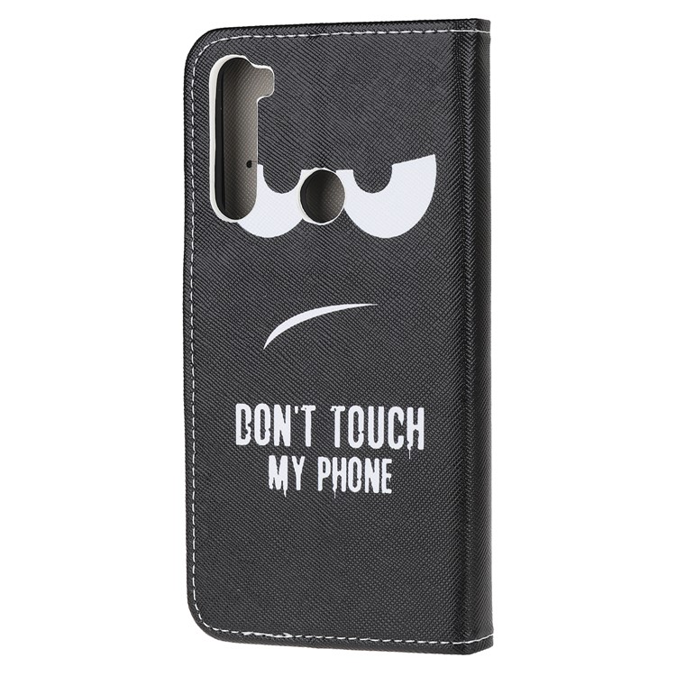Cross Texture Patterned Wallet Leather Stand Mobile Phone Cover Case for Xiaomi Redmi Note 8 - DON'T TOUCH MY PHONE-3
