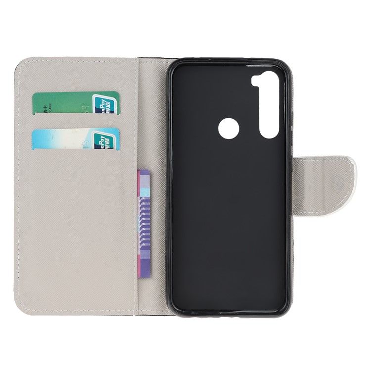 Cross Texture Patterned Wallet Leather Stand Mobile Phone Cover Case for Xiaomi Redmi Note 8 - DON'T TOUCH MY PHONE-6