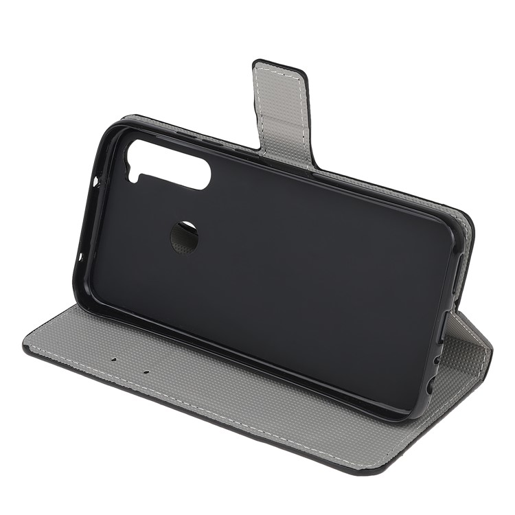 Lichia Capa De Couro Pele Telefone Celular Estande Carteira Para Xiaomi Redmi Nota 8 - Preto-3