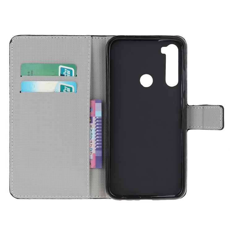 Lichia Capa De Couro Pele Telefone Celular Estande Carteira Para Xiaomi Redmi Nota 8 - Preto-4