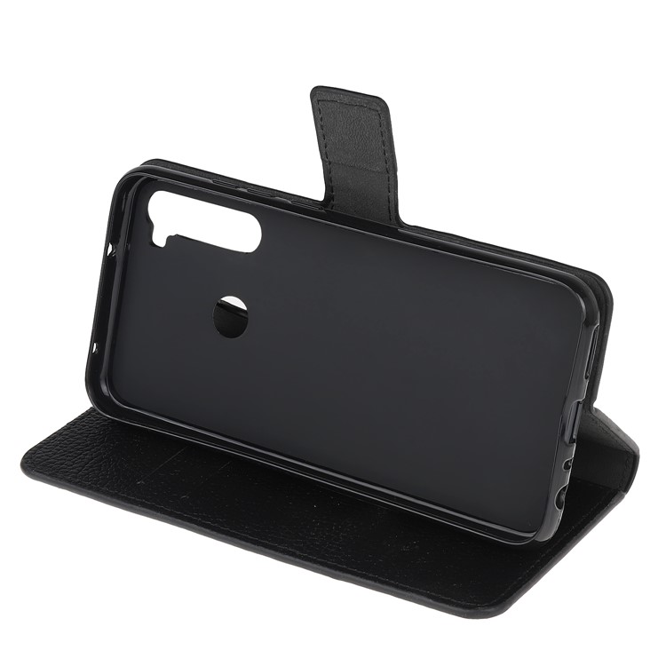 Lichia Capa De Couro Pele Telefone Celular Estande Carteira Para Xiaomi Redmi Nota 8 - Preto-7