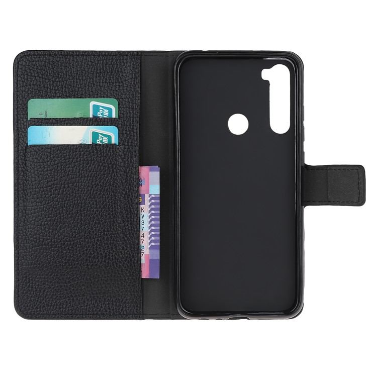 Lichia Capa De Couro Pele Telefone Celular Estande Carteira Para Xiaomi Redmi Nota 8 - Preto-8