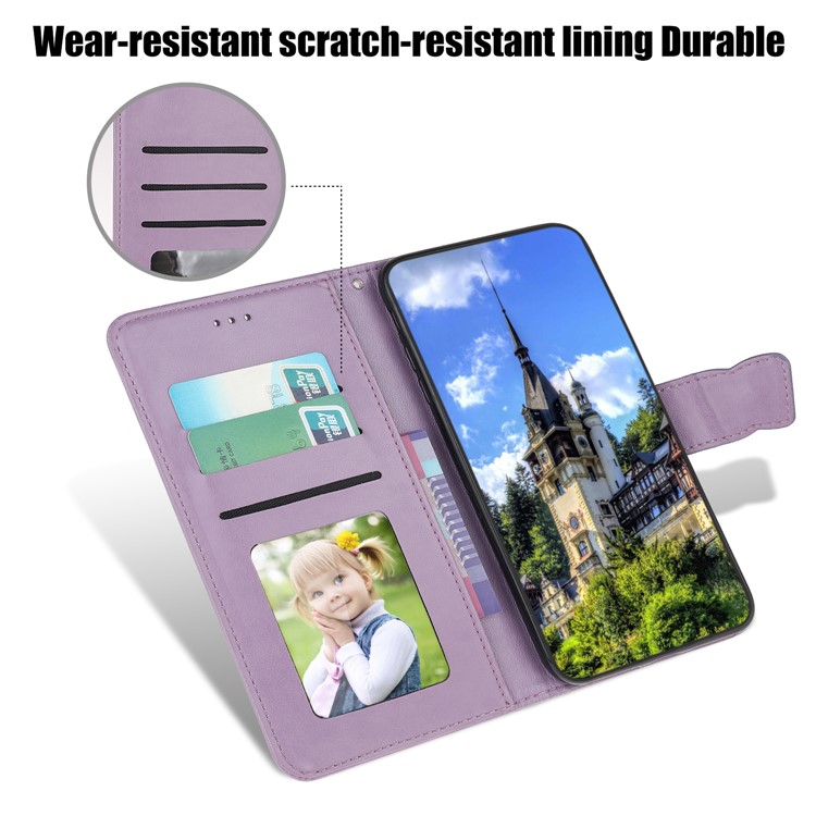 Imprint Flower Butterflies Leather Wallet Phone Cover for Xiaomi Redmi Note 8 Pro - Purple-5