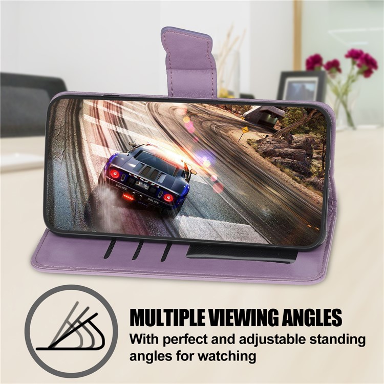 Imprint Flower Butterflies Leather Wallet Phone Cover for Xiaomi Redmi Note 8 Pro - Purple-6