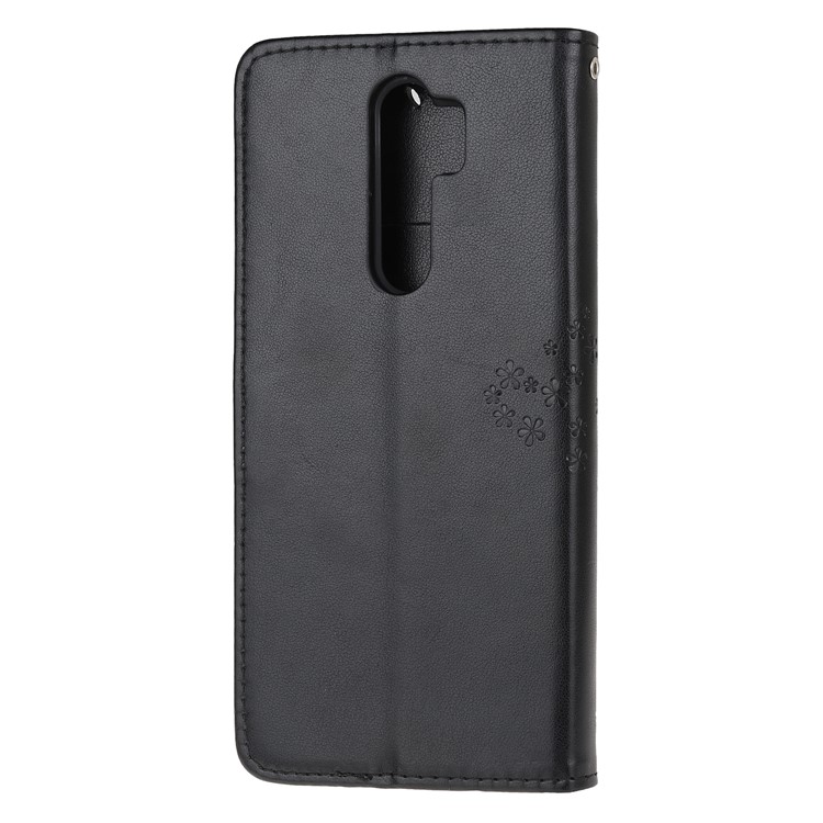 Imprint Workmanship Tree Owl Magnetic Wallet PU Leather Cover for Xiaomi Redmi Note 8 Pro - Black-3