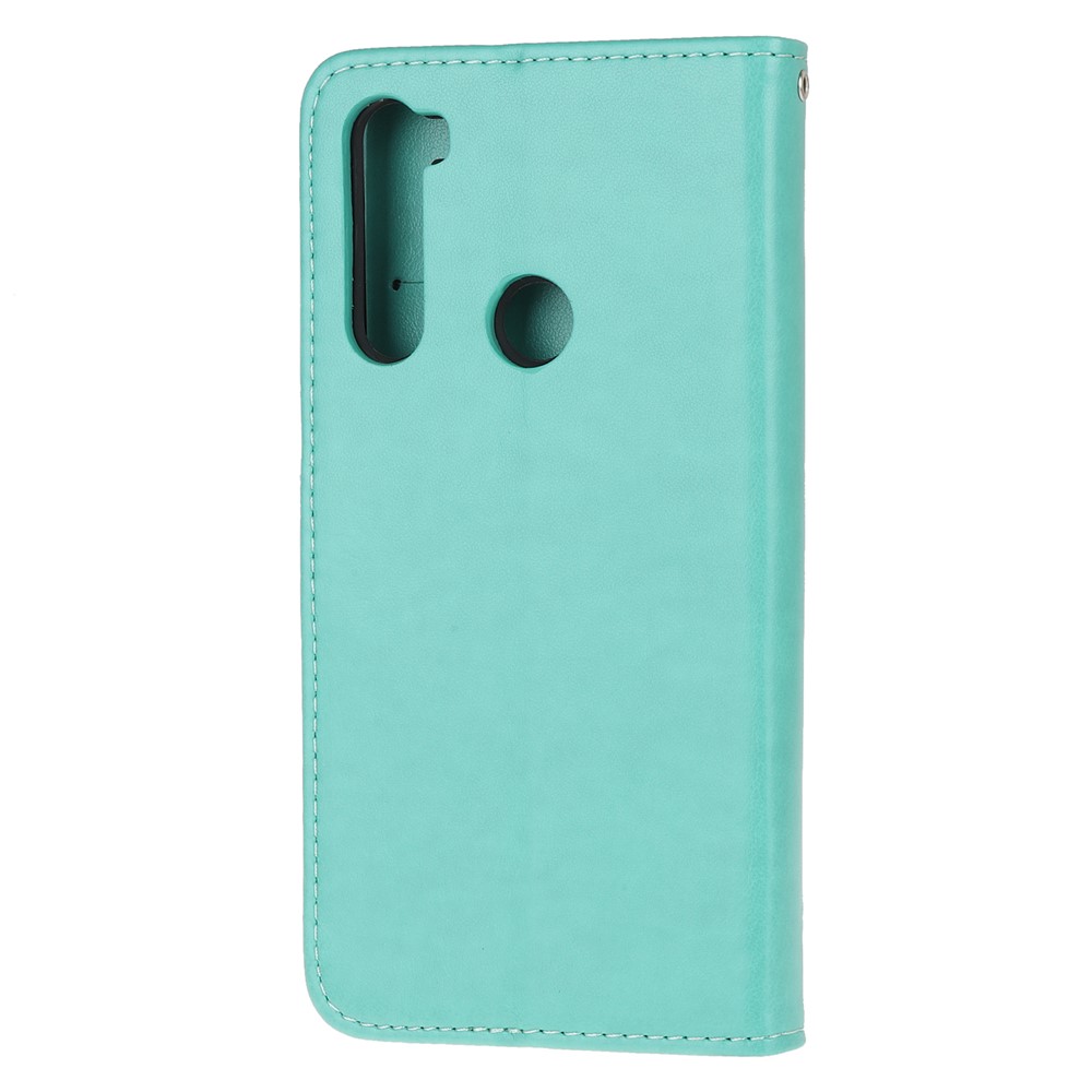 Custodia Per Portafoglio in Pelle di Fiore di Farfalla Per Xiaomi Redmi Note 8 - Verde