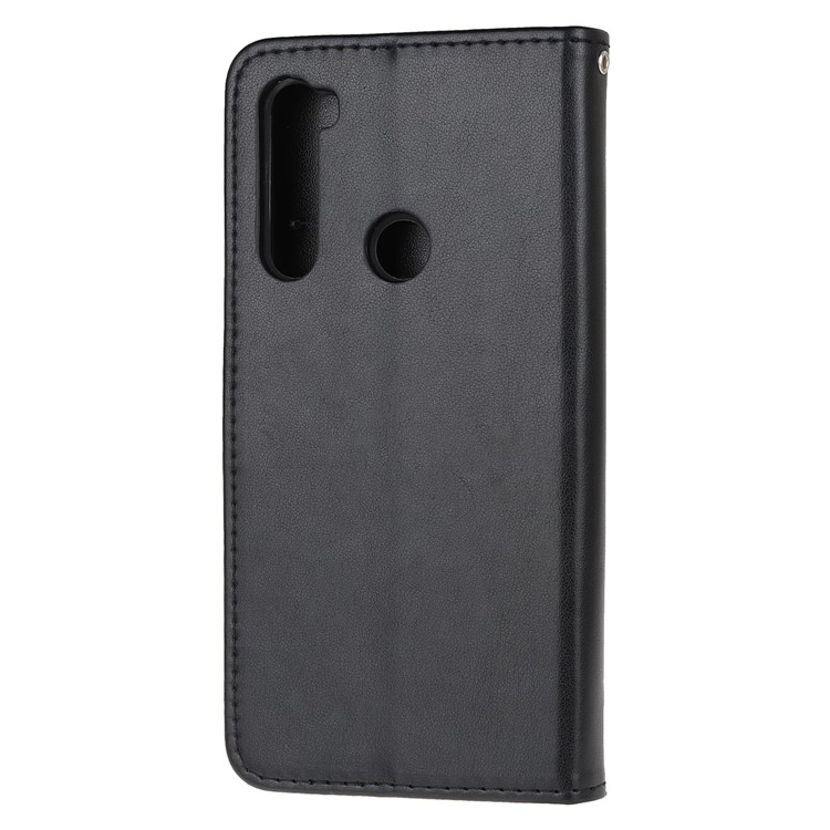 Imprint Butterfly Flower Leather Wallet Case for Xiaomi Redmi Note 8 - Black-2